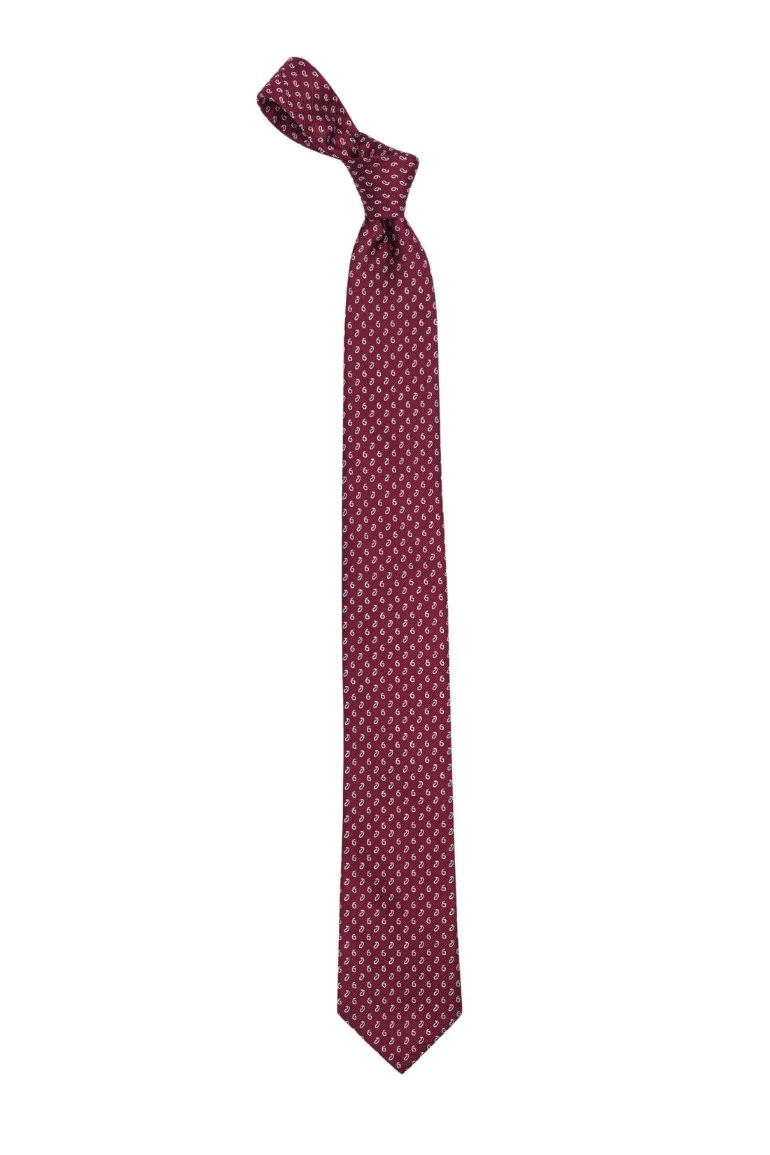 Red Paisley Silk Necktie for Men