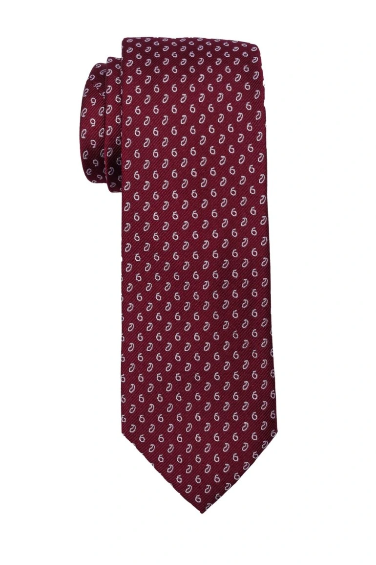 Red Paisley Silk Necktie for Men