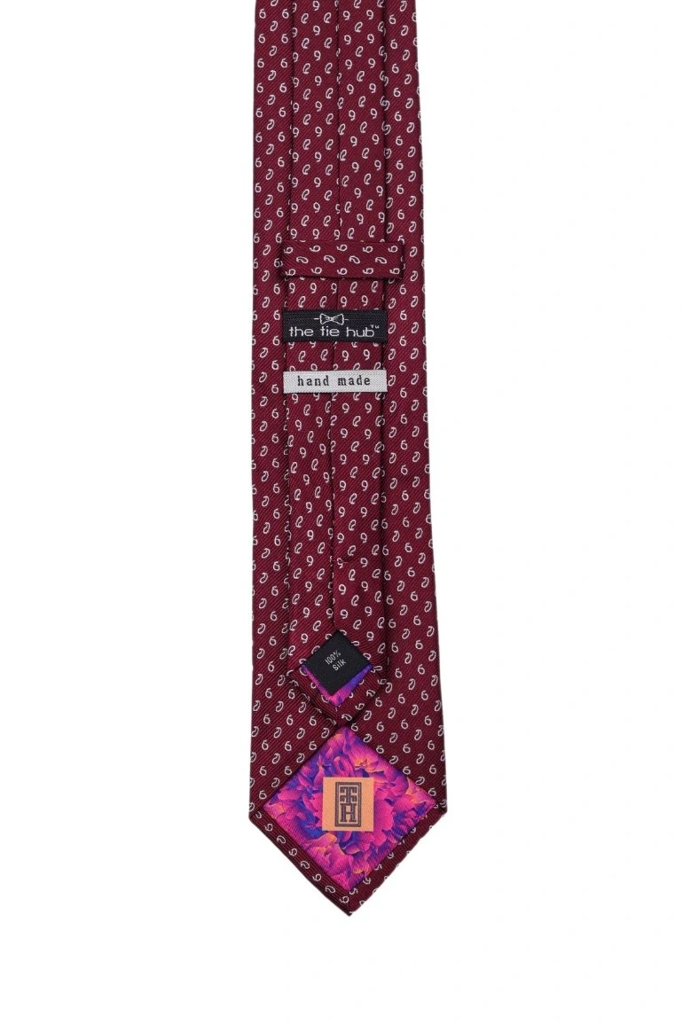 Red Paisley Silk Necktie for Men