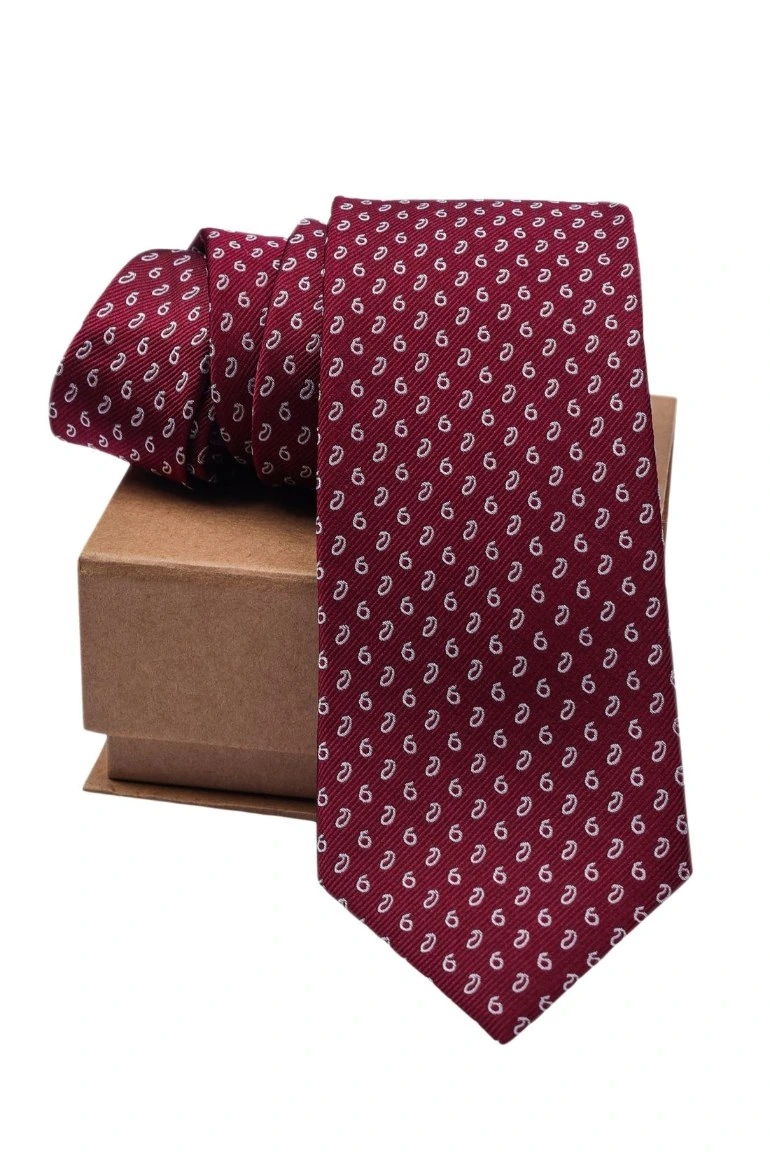 Red Paisley Silk Necktie for Men