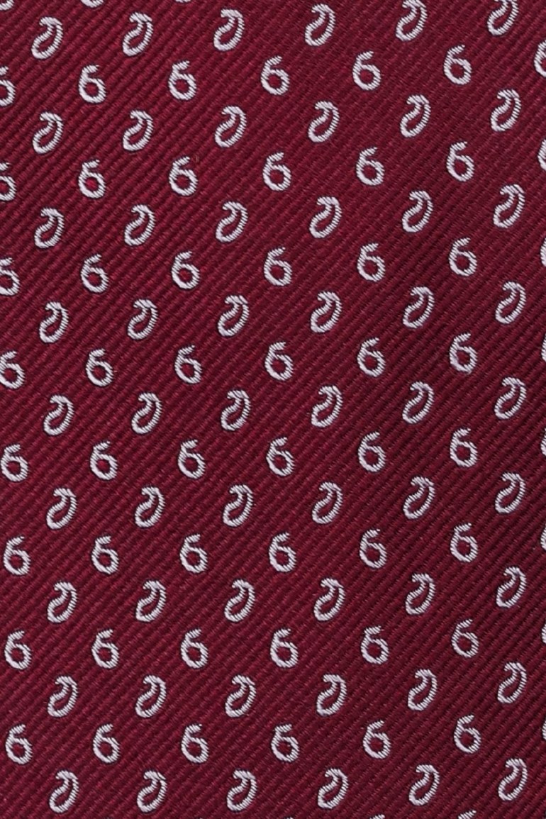 Red Paisley Silk Necktie for Men