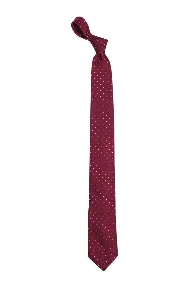 Red Polka Dot Silk Necktie for Men