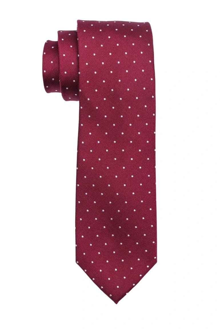Red Polka Dot Silk Necktie for Men