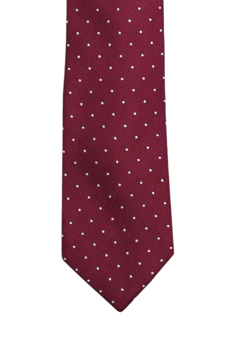Red Polka Dot Silk Necktie for Men