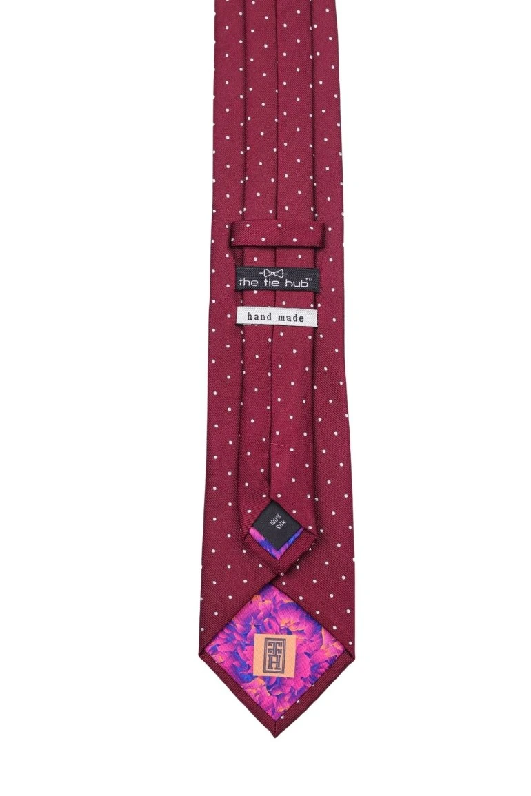 Red Polka Dot Silk Necktie for Men
