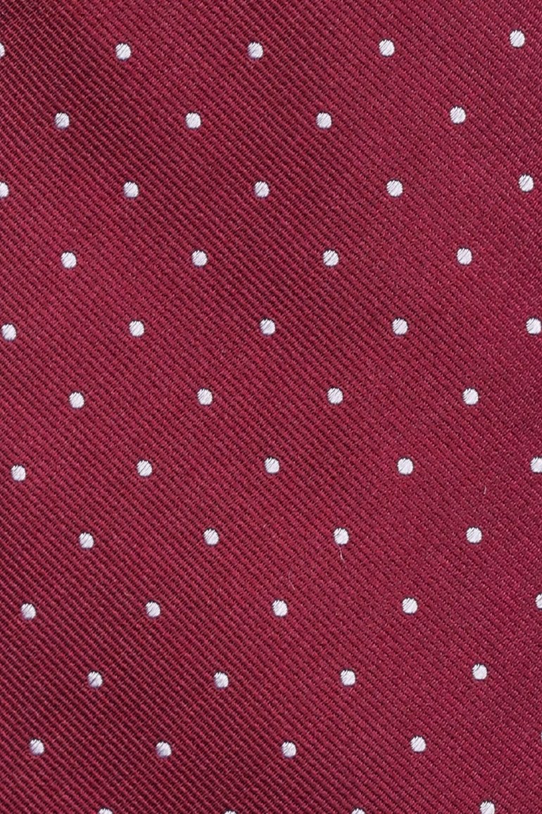 Red Polka Dot Silk Necktie for Men