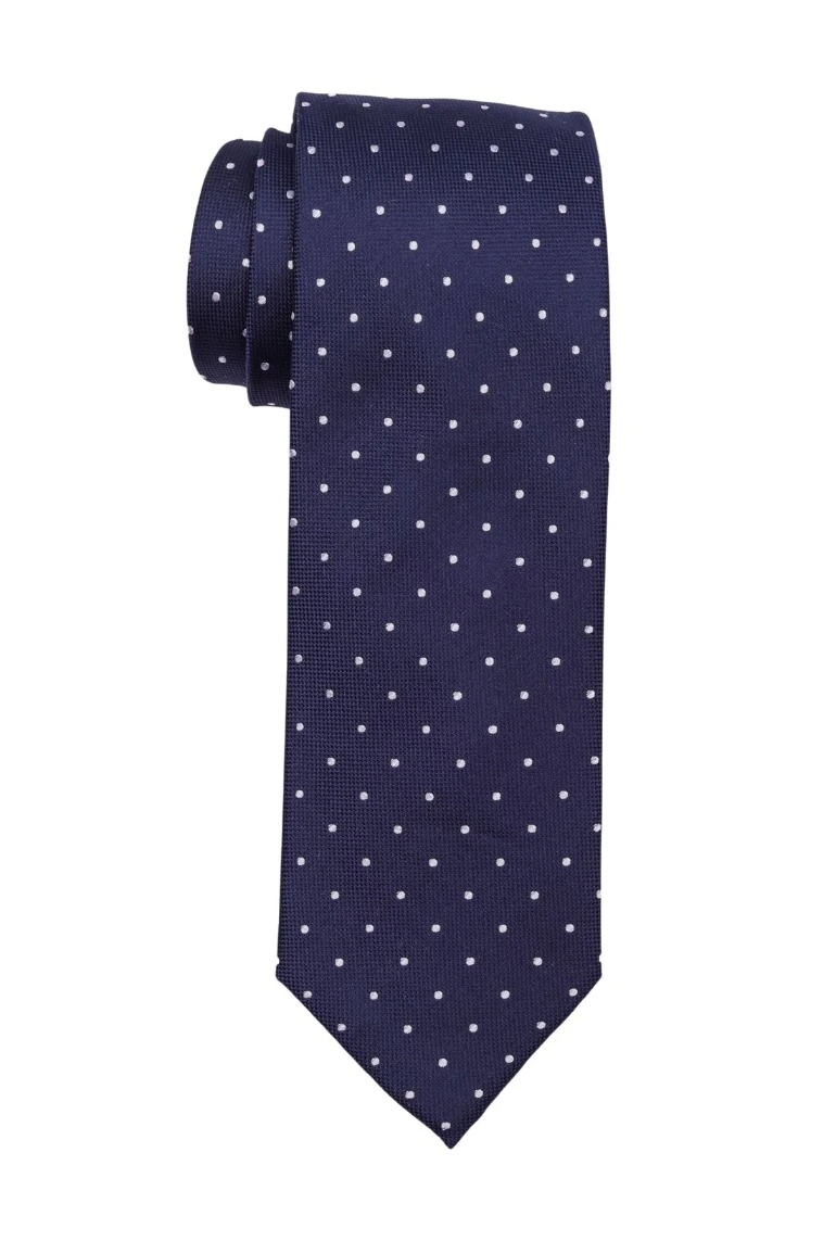 Blue Polka Dot Silk Necktie for Men