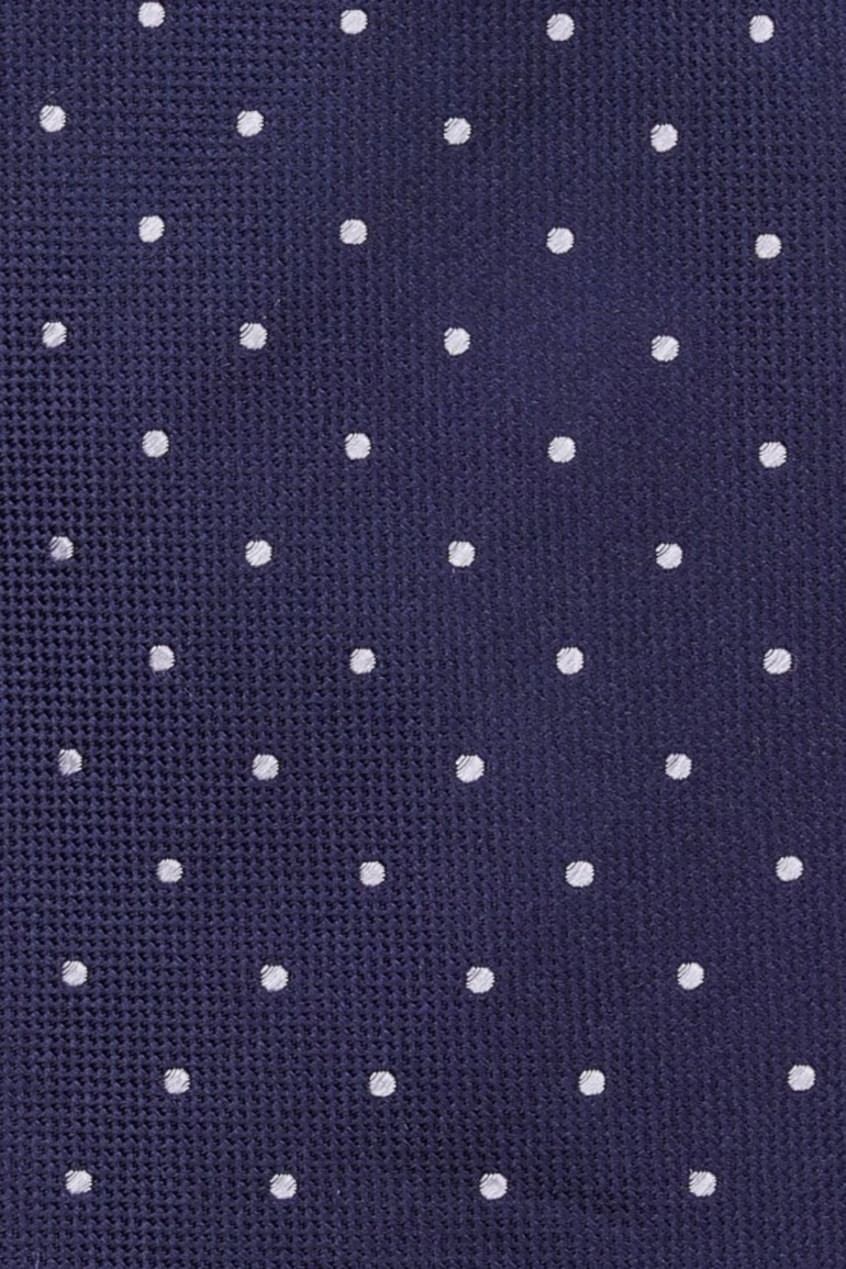 Blue Polka Dot Silk Necktie for Men
