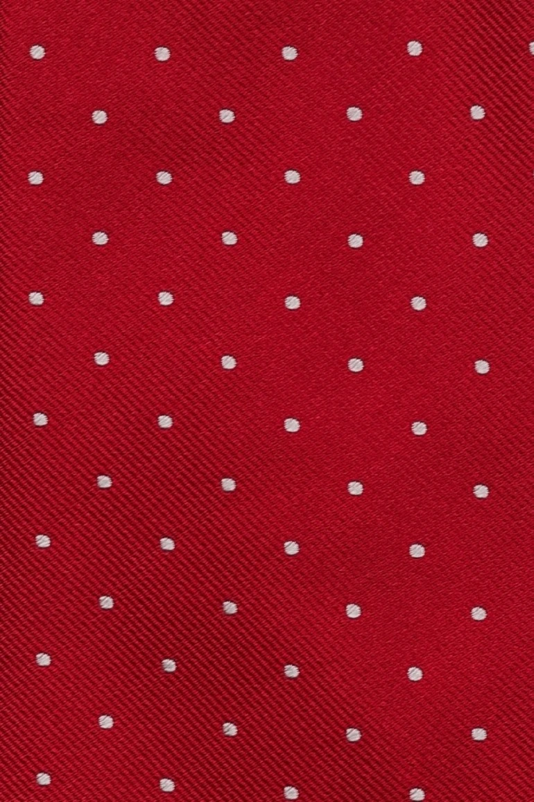 Red Polka Dot Silk Necktie for Men