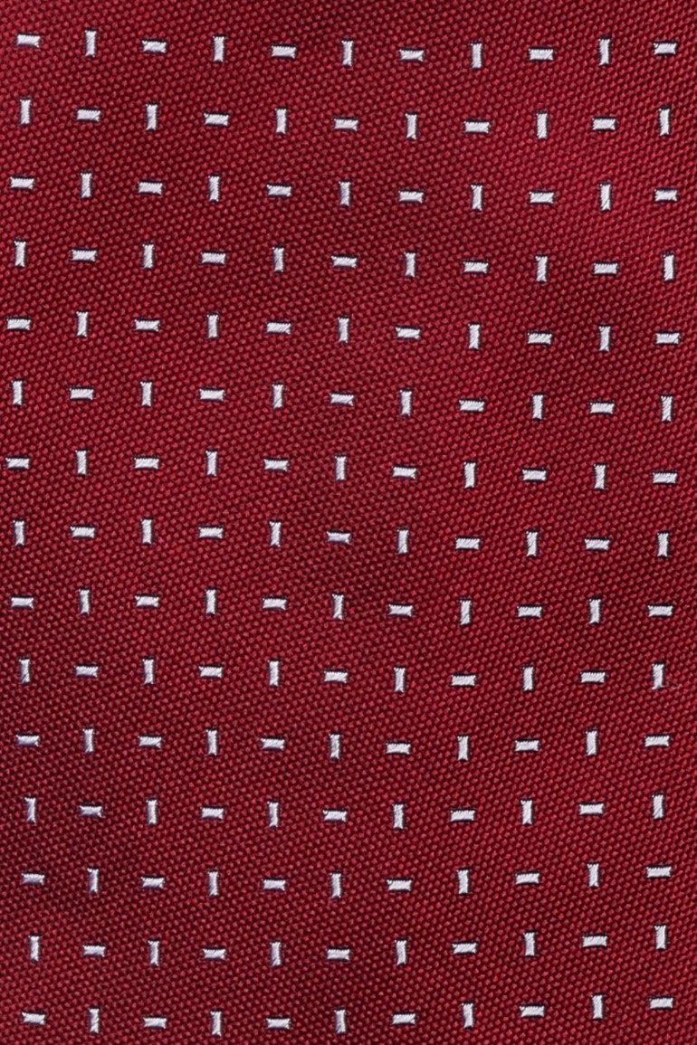 Red Geometric Silk Necktie for Men