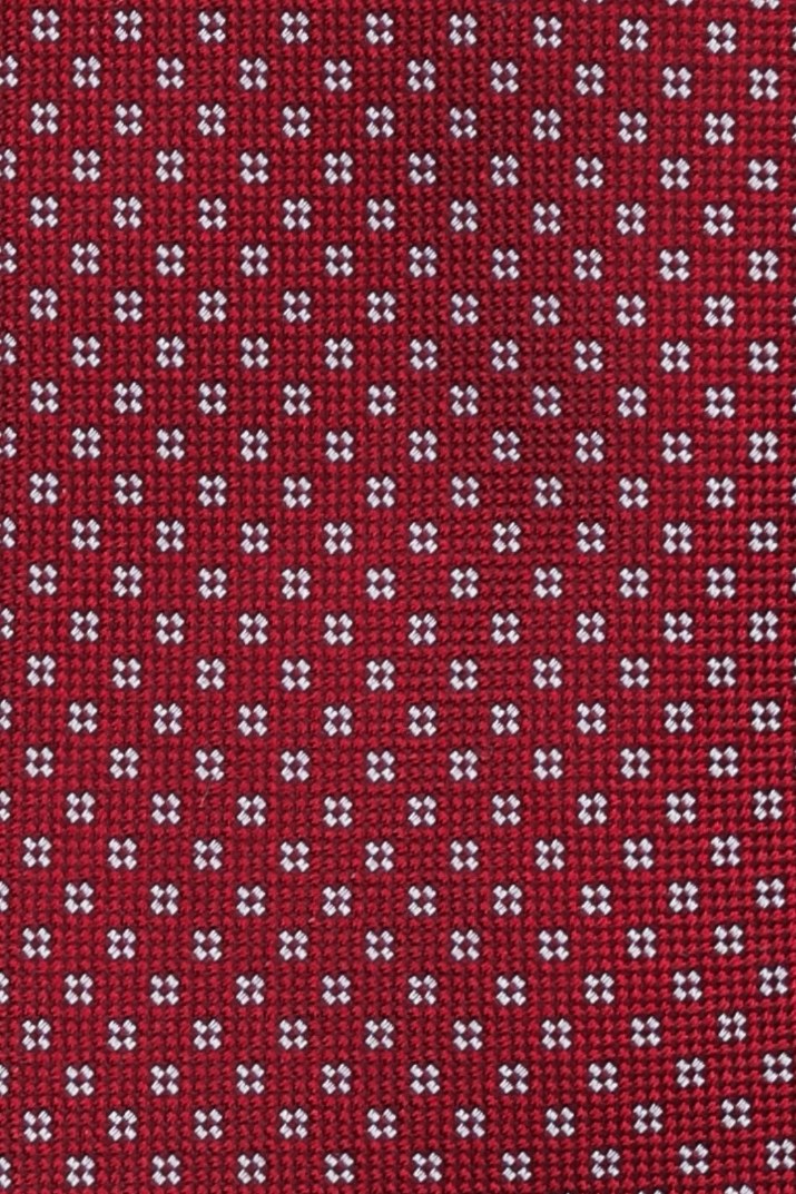 Red Geometric Silk Necktie for Men