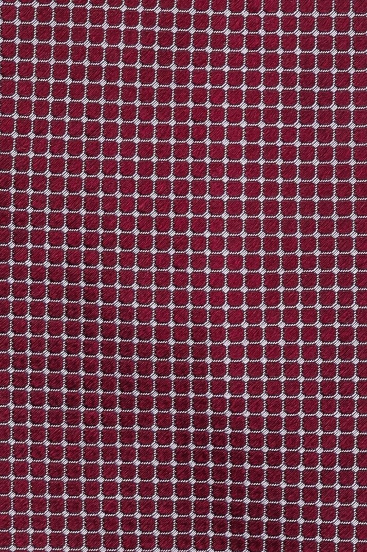 Red Geometric Silk Necktie for Men