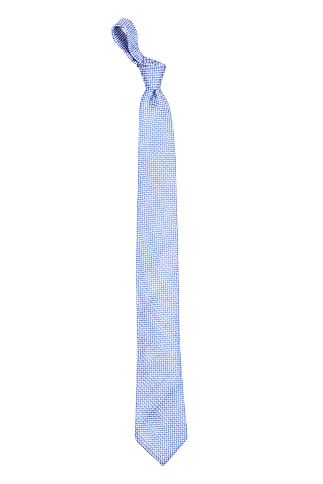 Blue Geometric Silk Necktie for Men