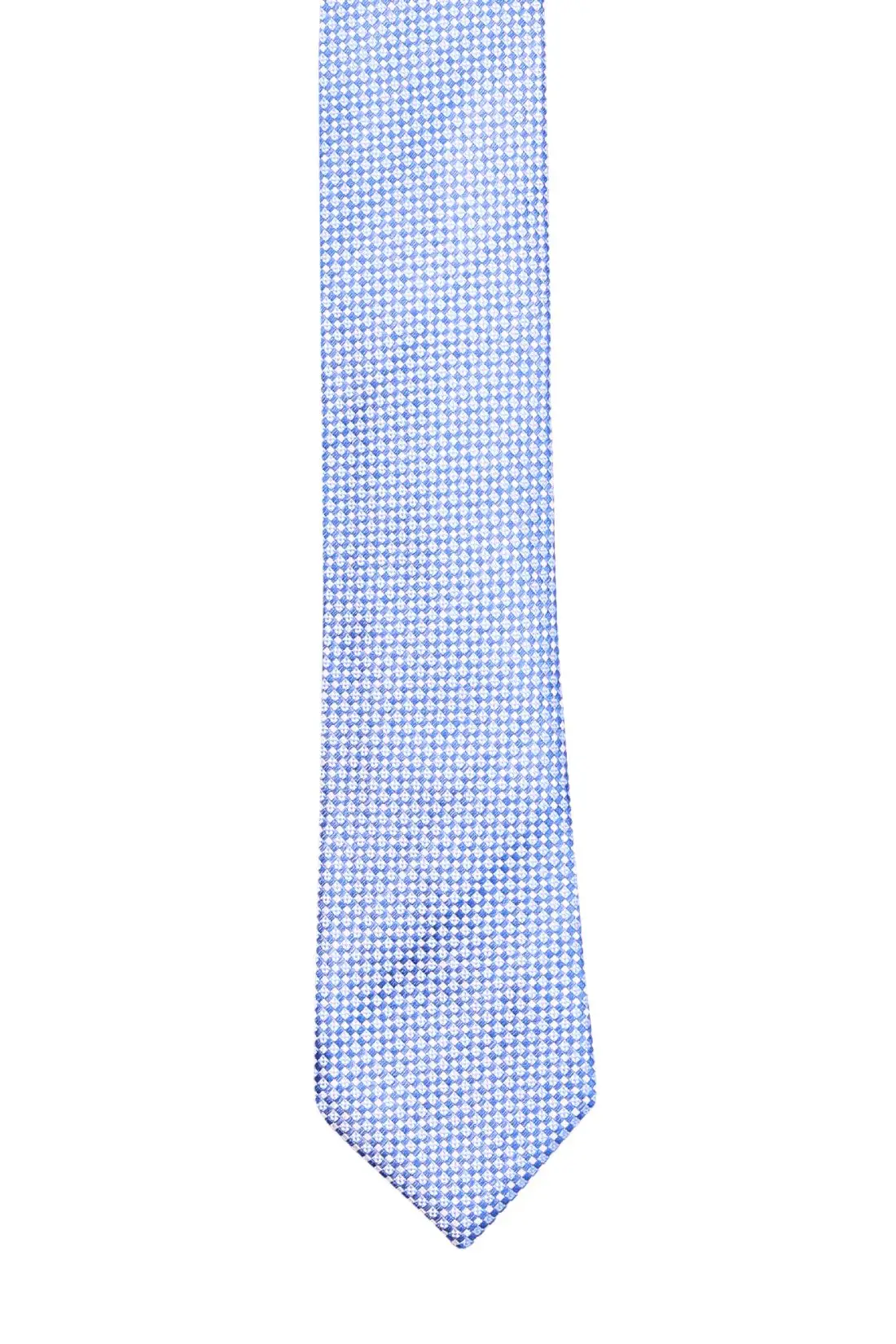 Blue Geometric Silk Necktie for Men