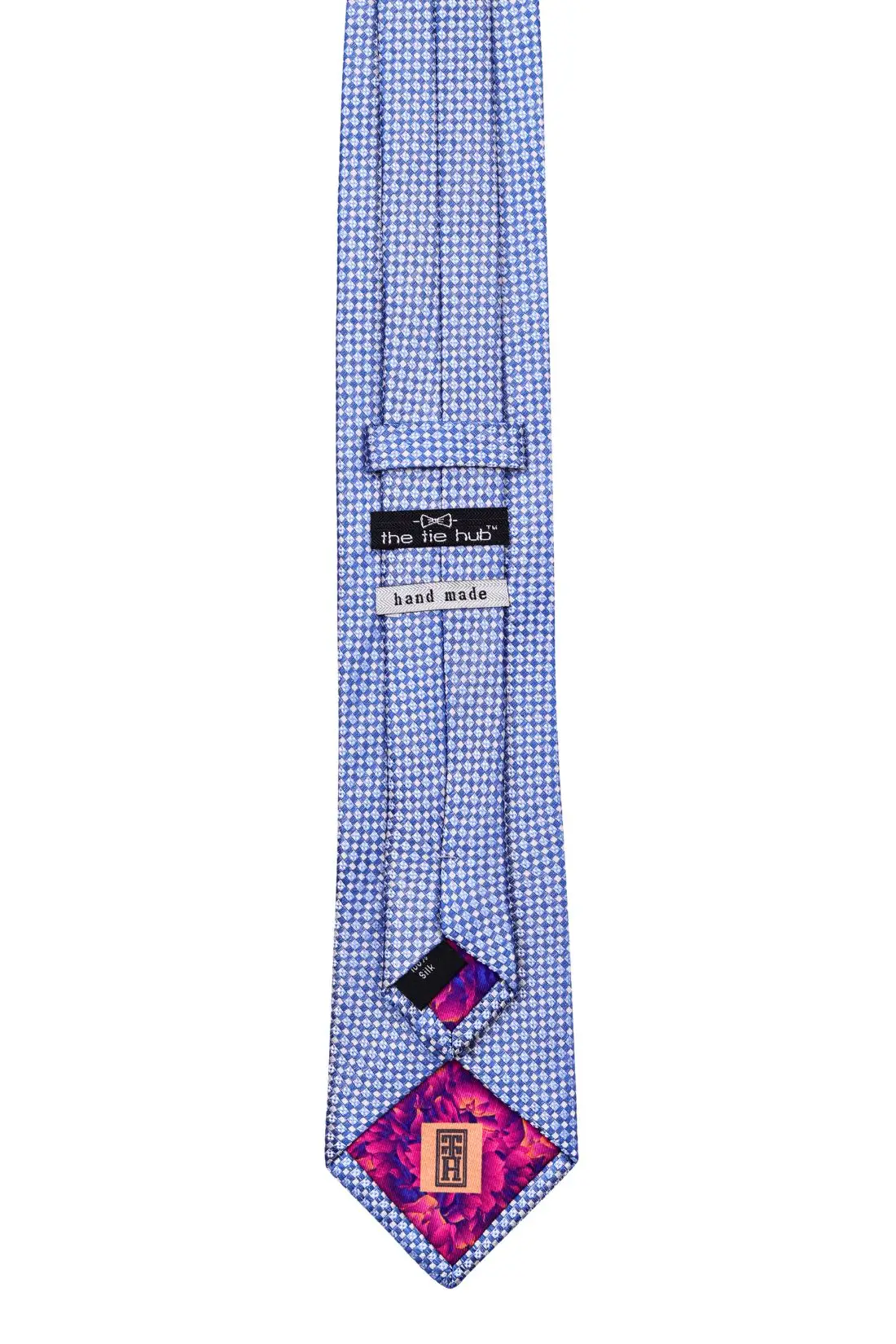 Blue Geometric Silk Necktie for Men