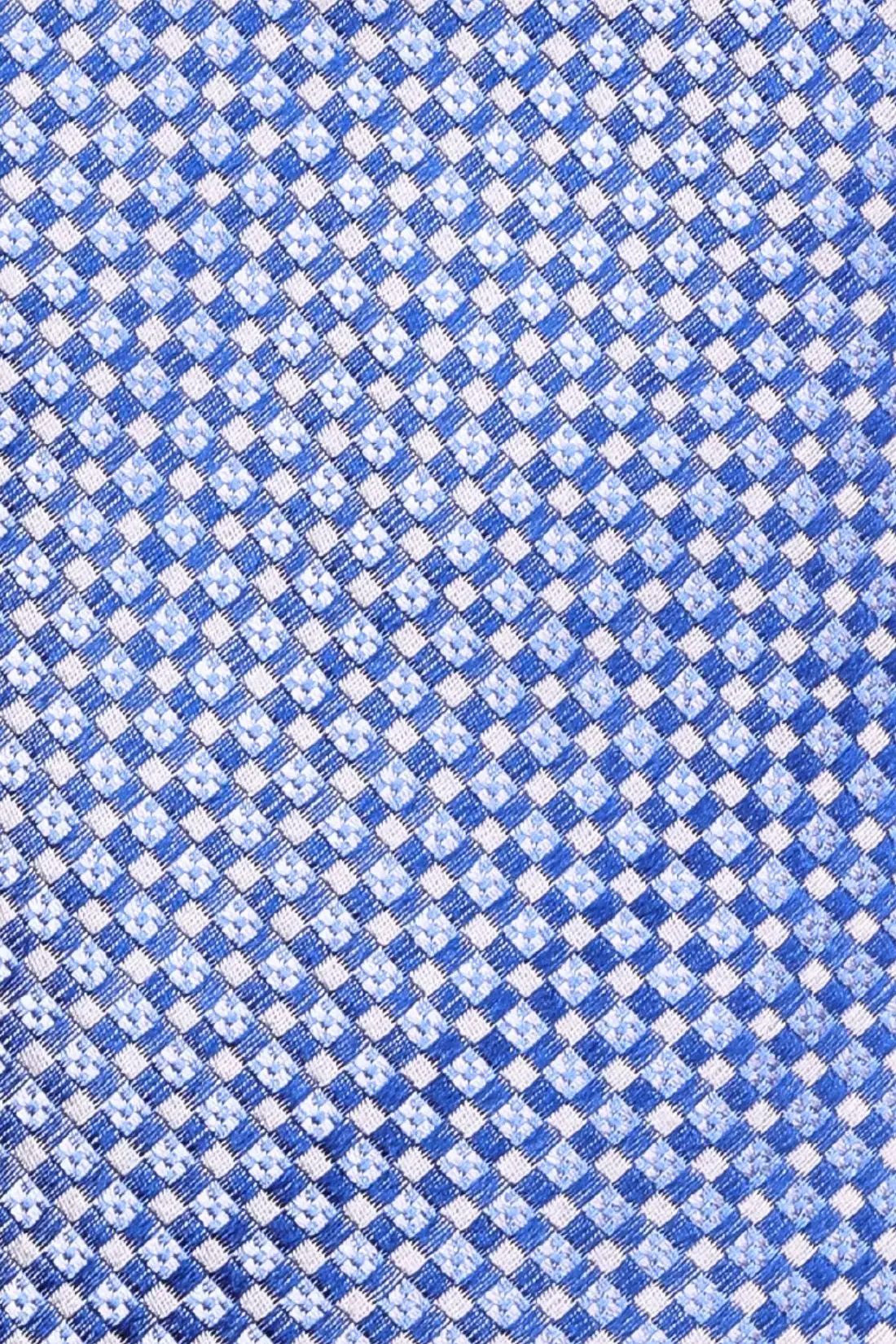 Blue Geometric Silk Necktie for Men