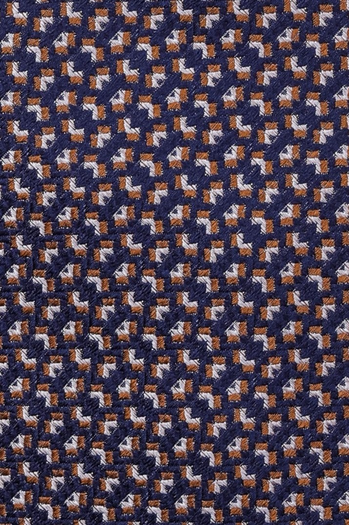 Blue Geometric Silk Necktie for Men