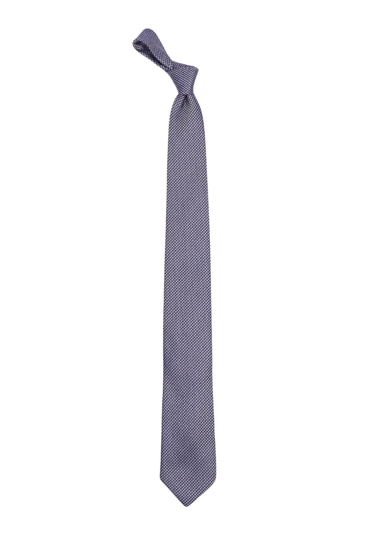 Blue Geometric Silk Necktie for Men