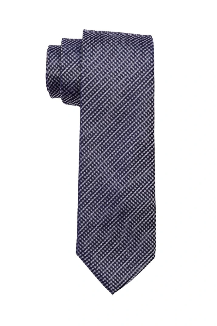 Blue Geometric Silk Necktie for Men