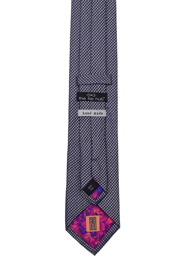 Blue Geometric Silk Necktie for Men