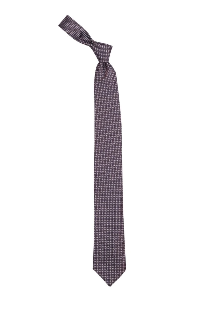 Blue Geometric Silk Necktie for Men