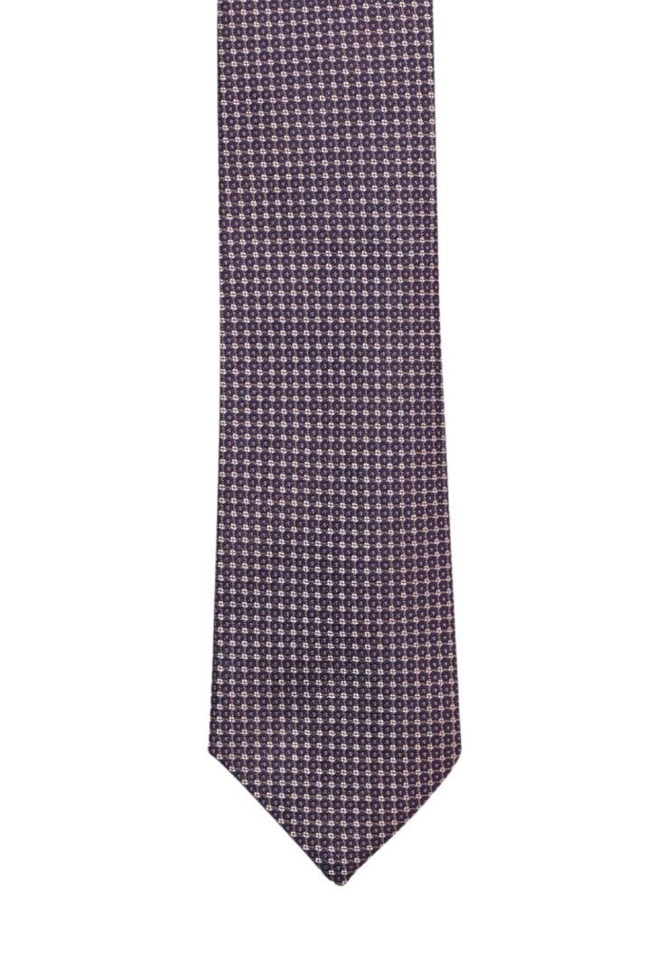 Blue Geometric Silk Necktie for Men