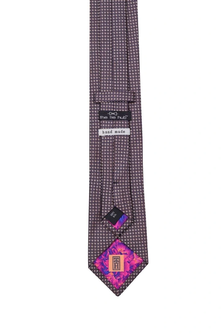 Blue Geometric Silk Necktie for Men