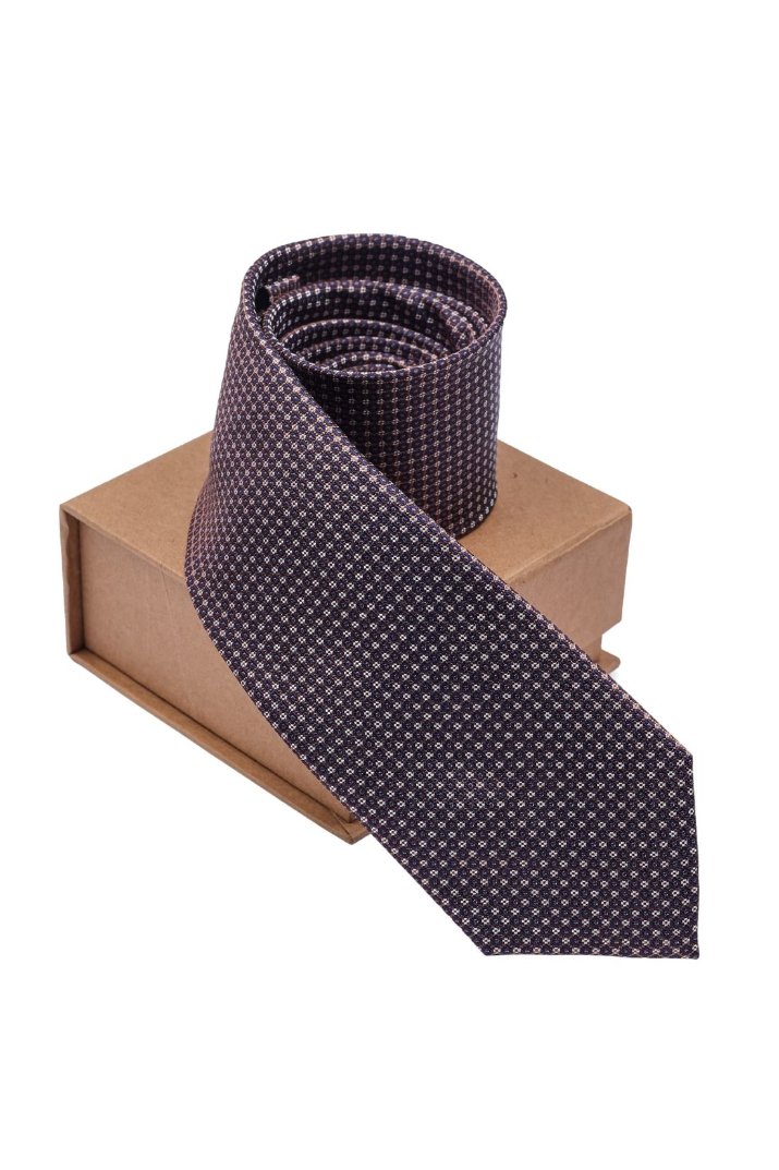 Blue Geometric Silk Necktie for Men