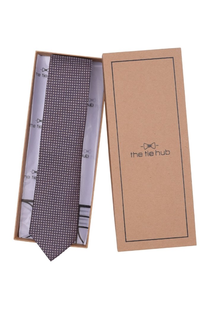 Blue Geometric Silk Necktie for Men