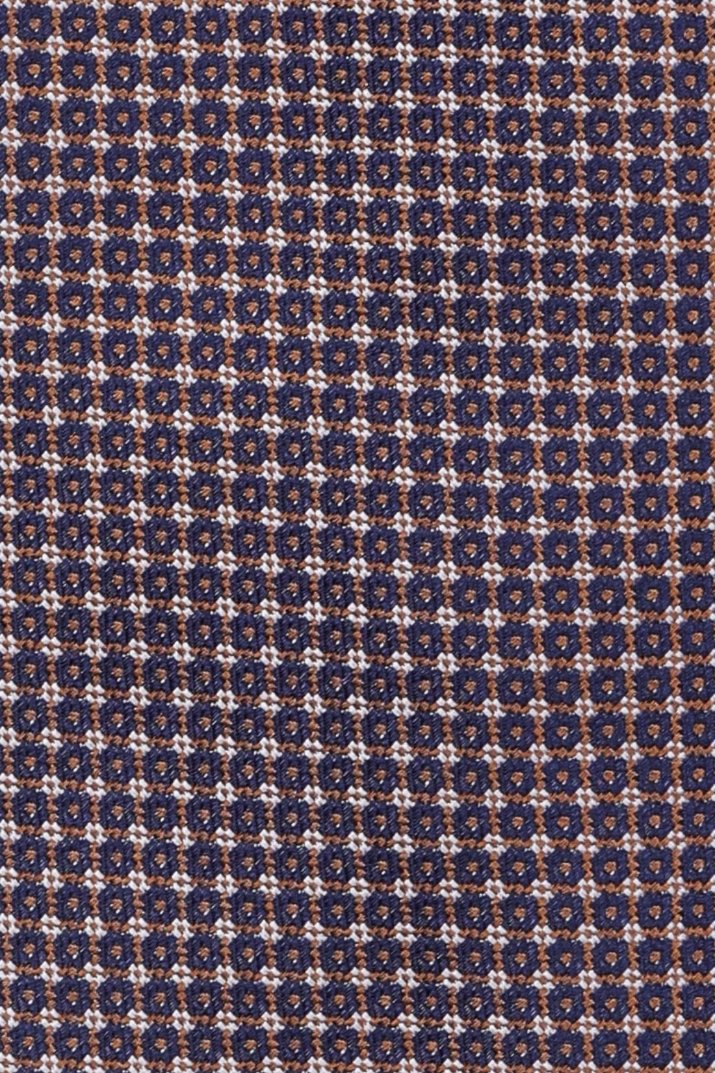 Blue Geometric Silk Necktie for Men