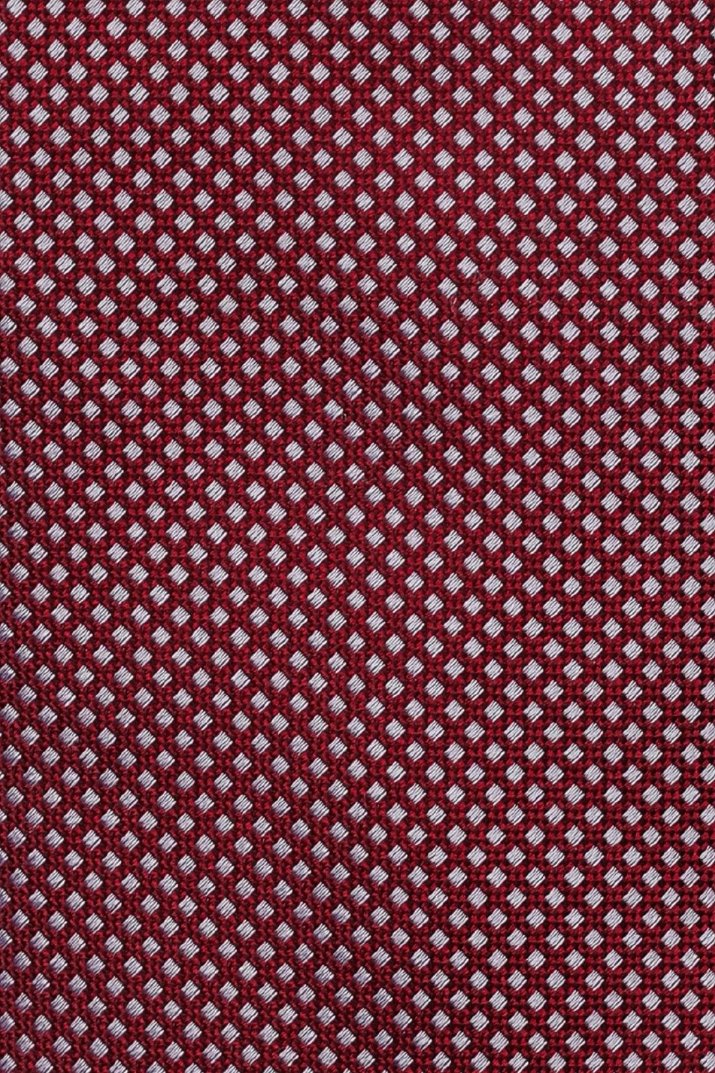 Red Geometric Silk Necktie for Men