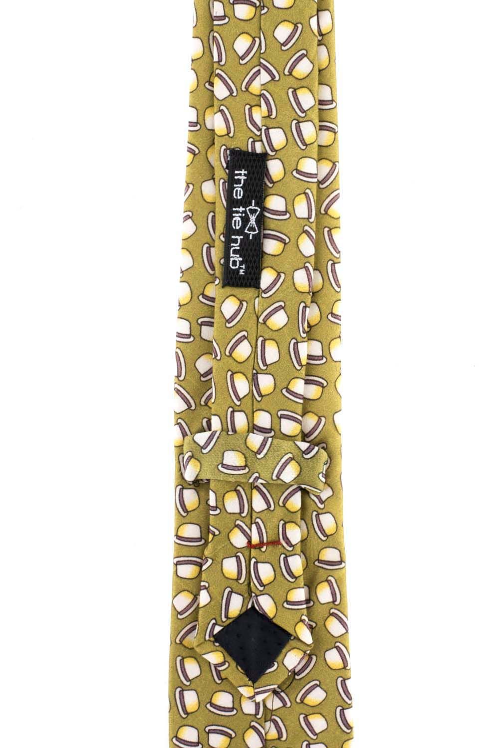 Green Conversational Silk Necktie for Men