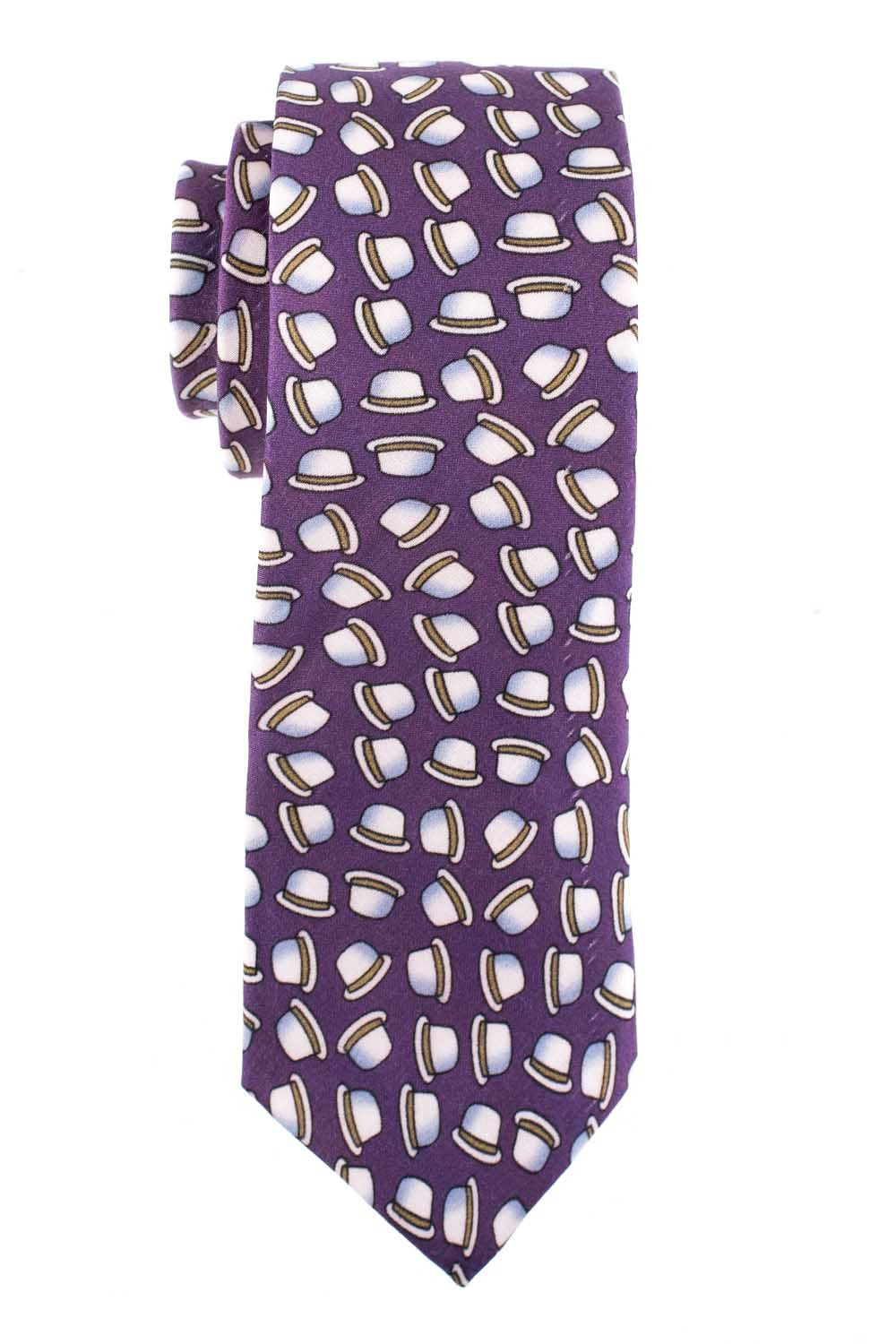 Purple Conversational Silk Necktie for Men