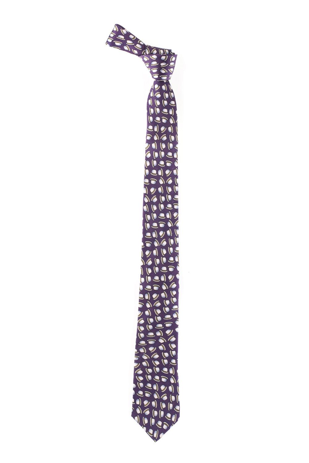 Purple Conversational Silk Necktie for Men