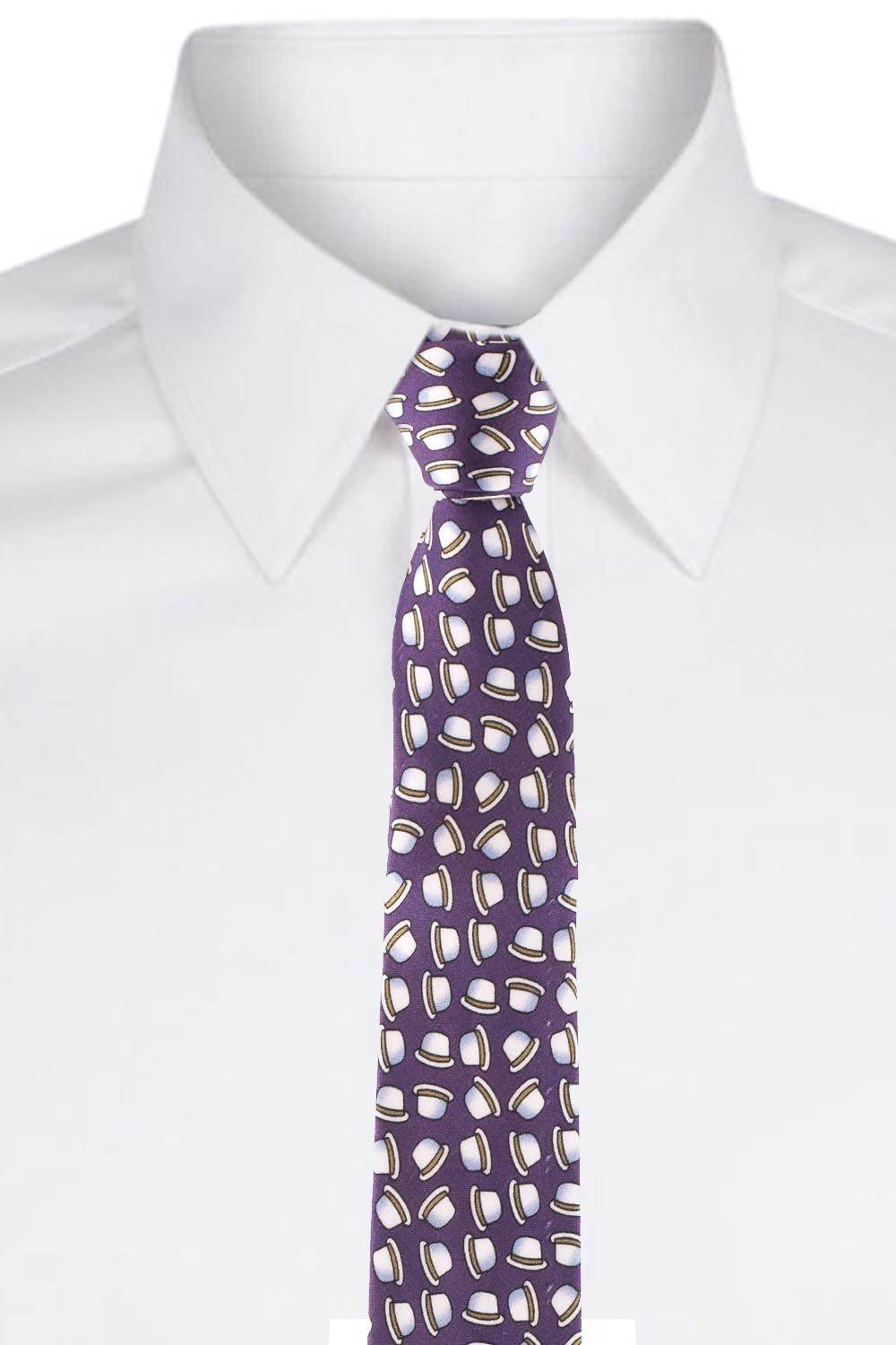 Purple Conversational Silk Necktie for Men