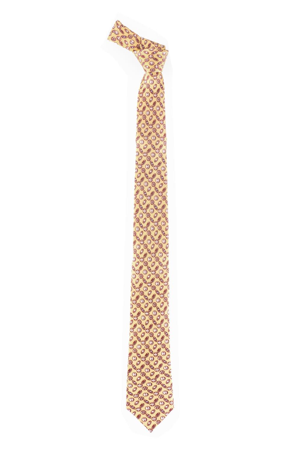 White Conversational Silk Necktie for Men