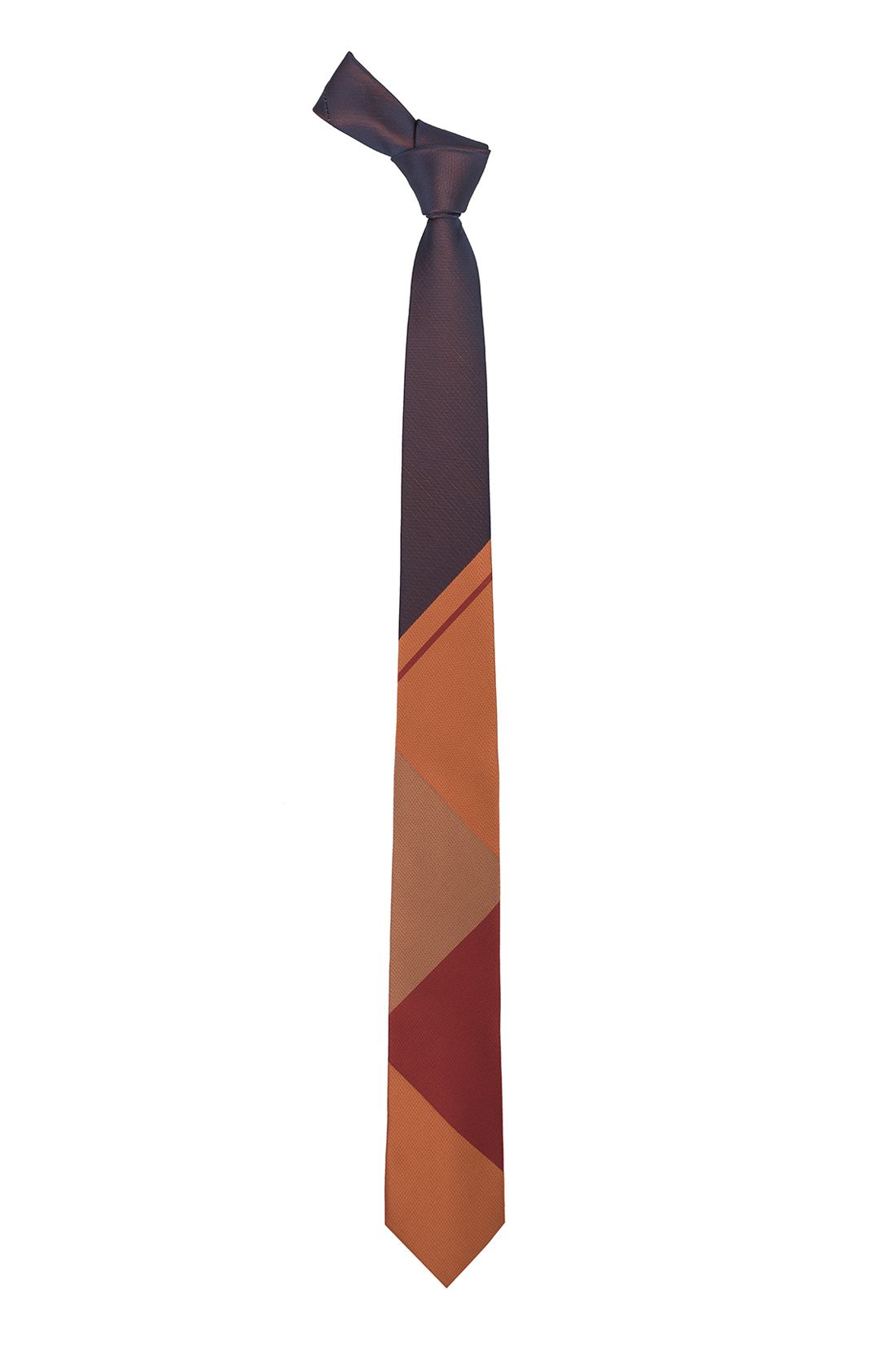 Orange Checkered Silk Necktie for Men
