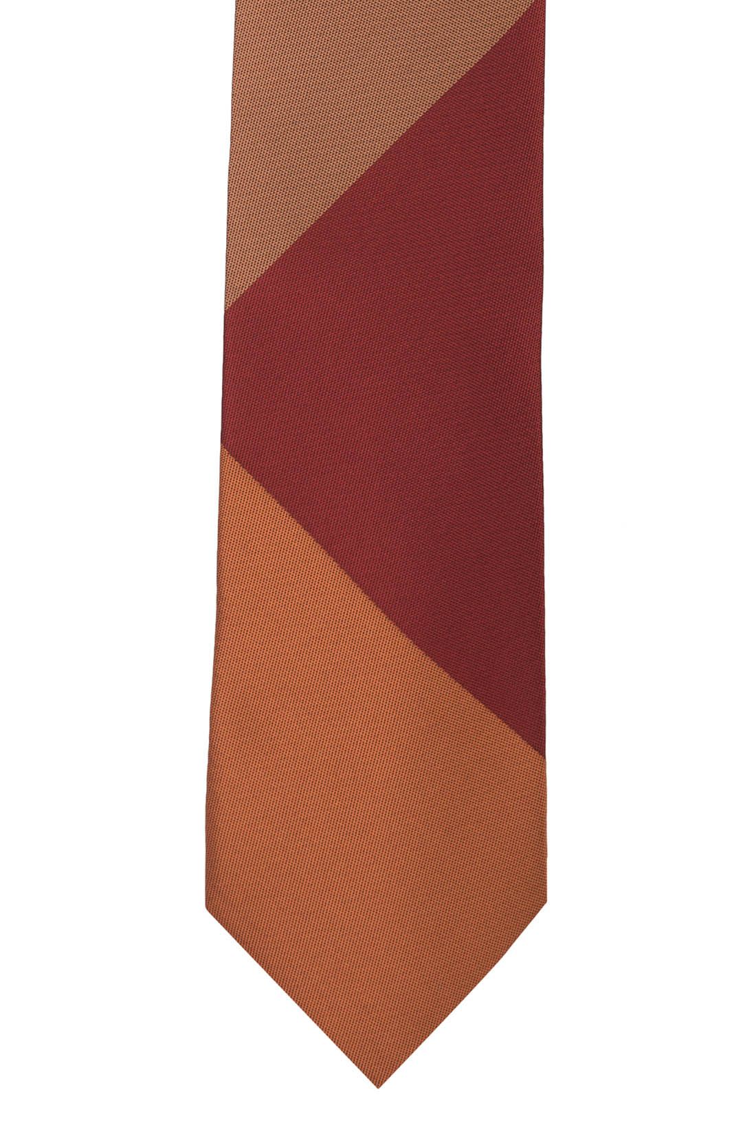 Orange Checkered Silk Necktie for Men