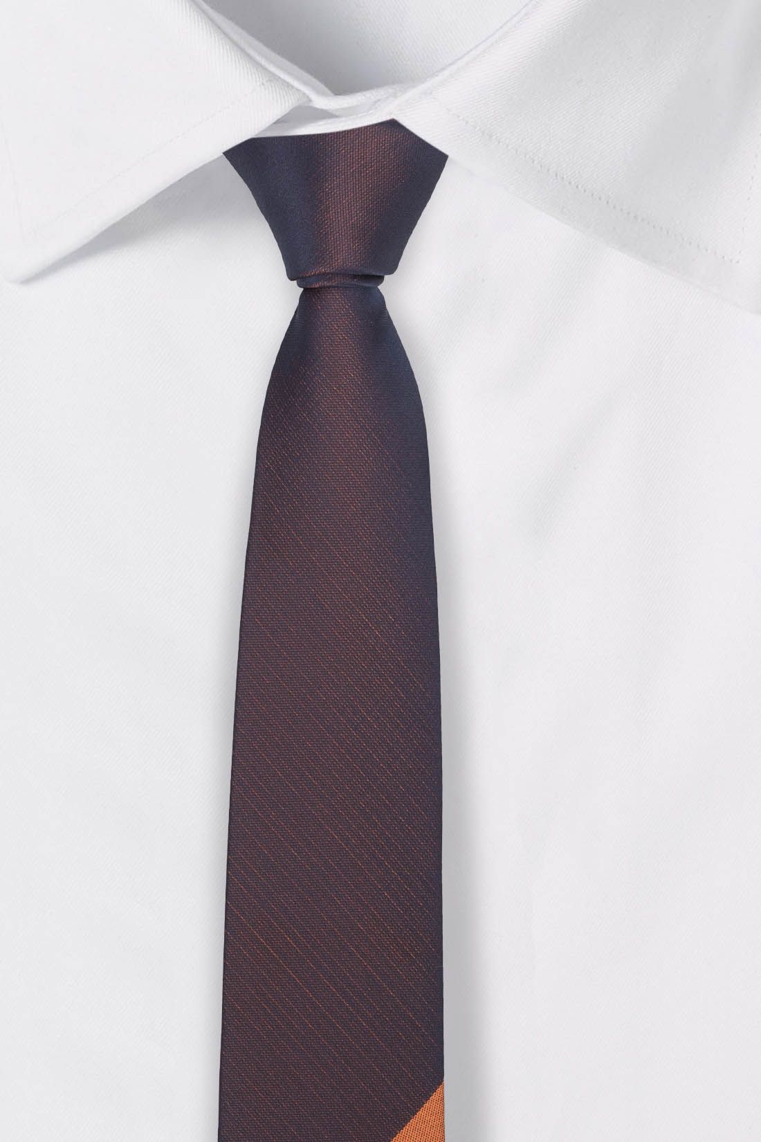 Orange Checkered Silk Necktie for Men