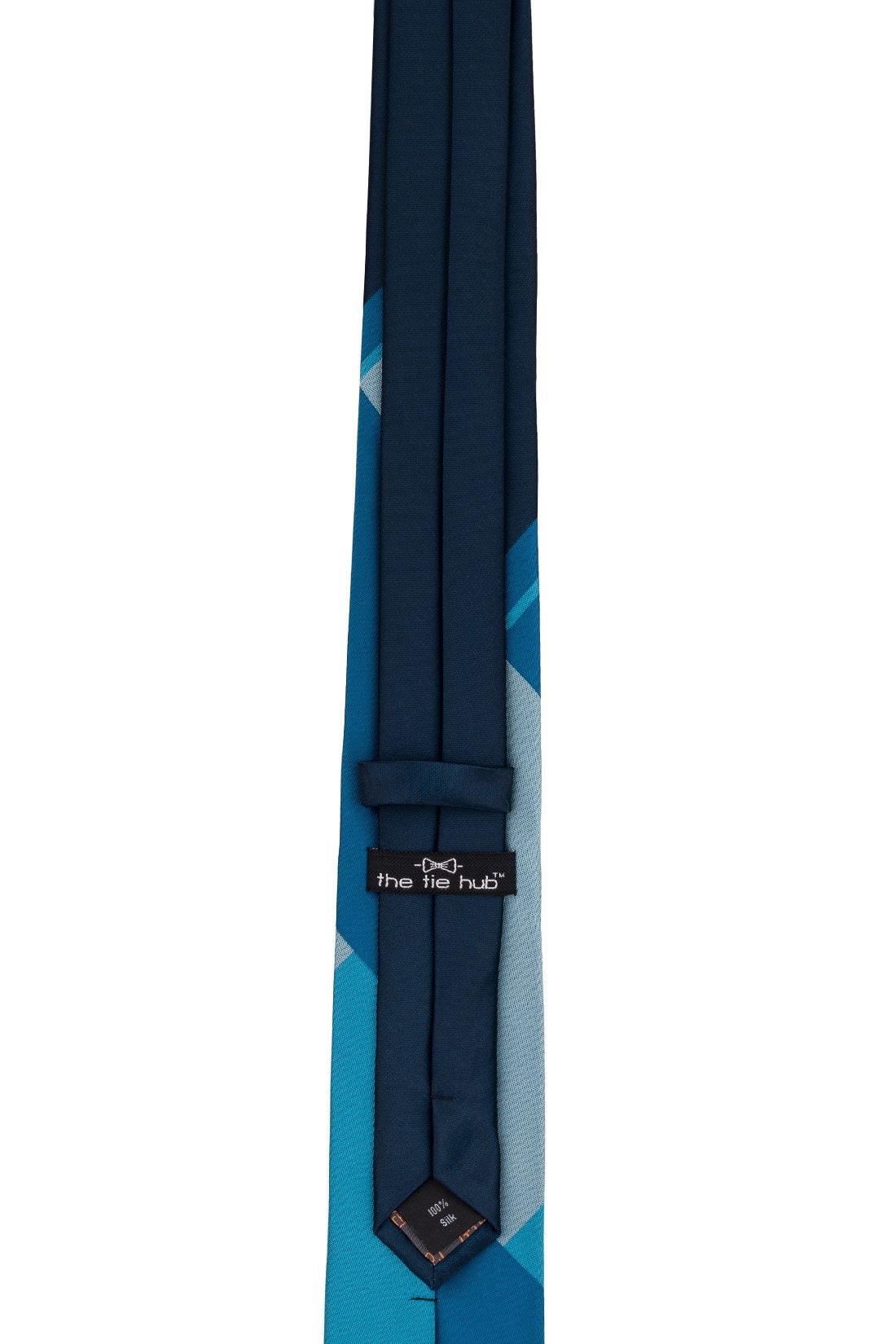 Blue Checkered Silk Necktie for Men