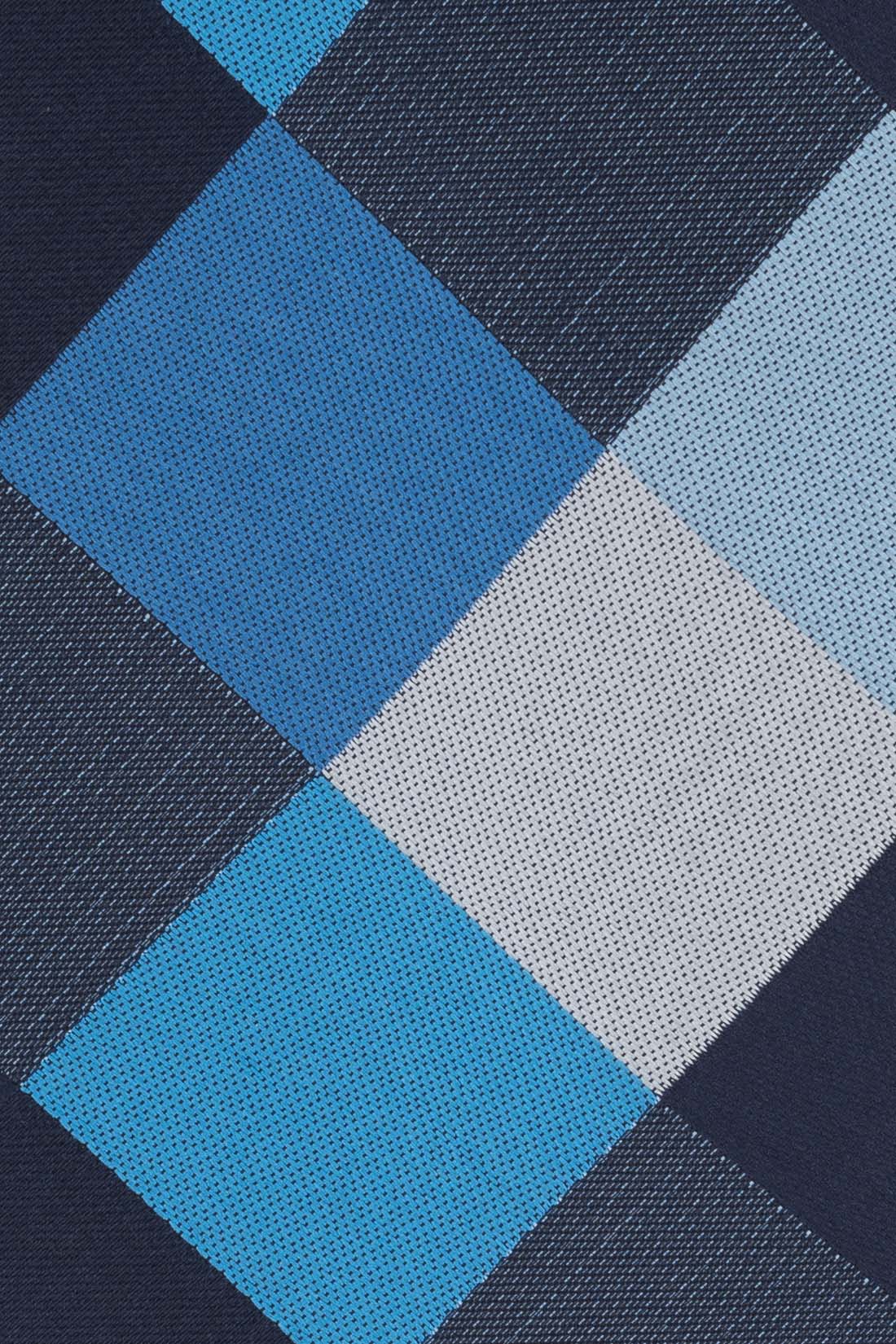 Blue Checkered Silk Necktie for Men