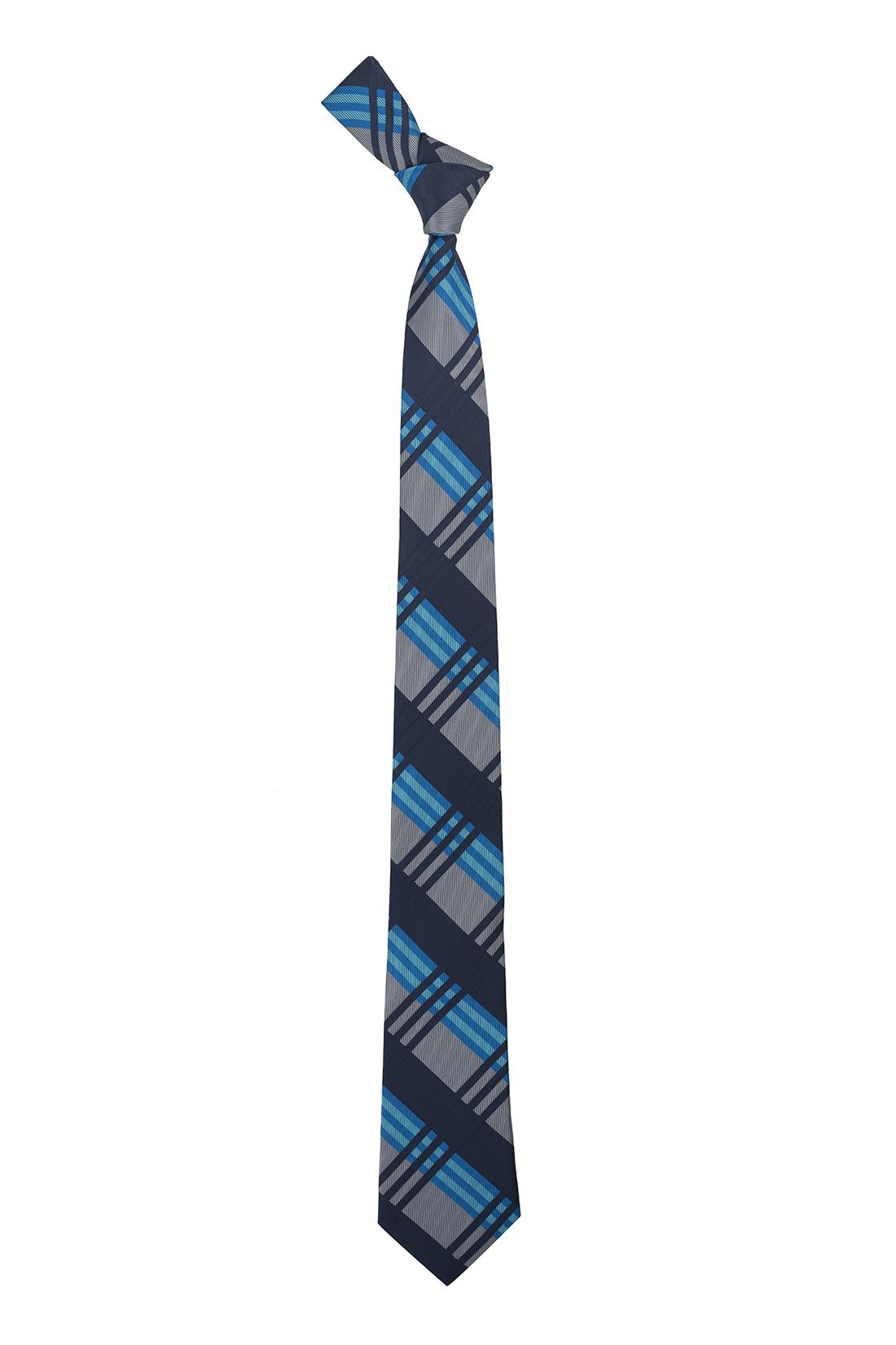 Blue Checkered Silk Necktie for Men