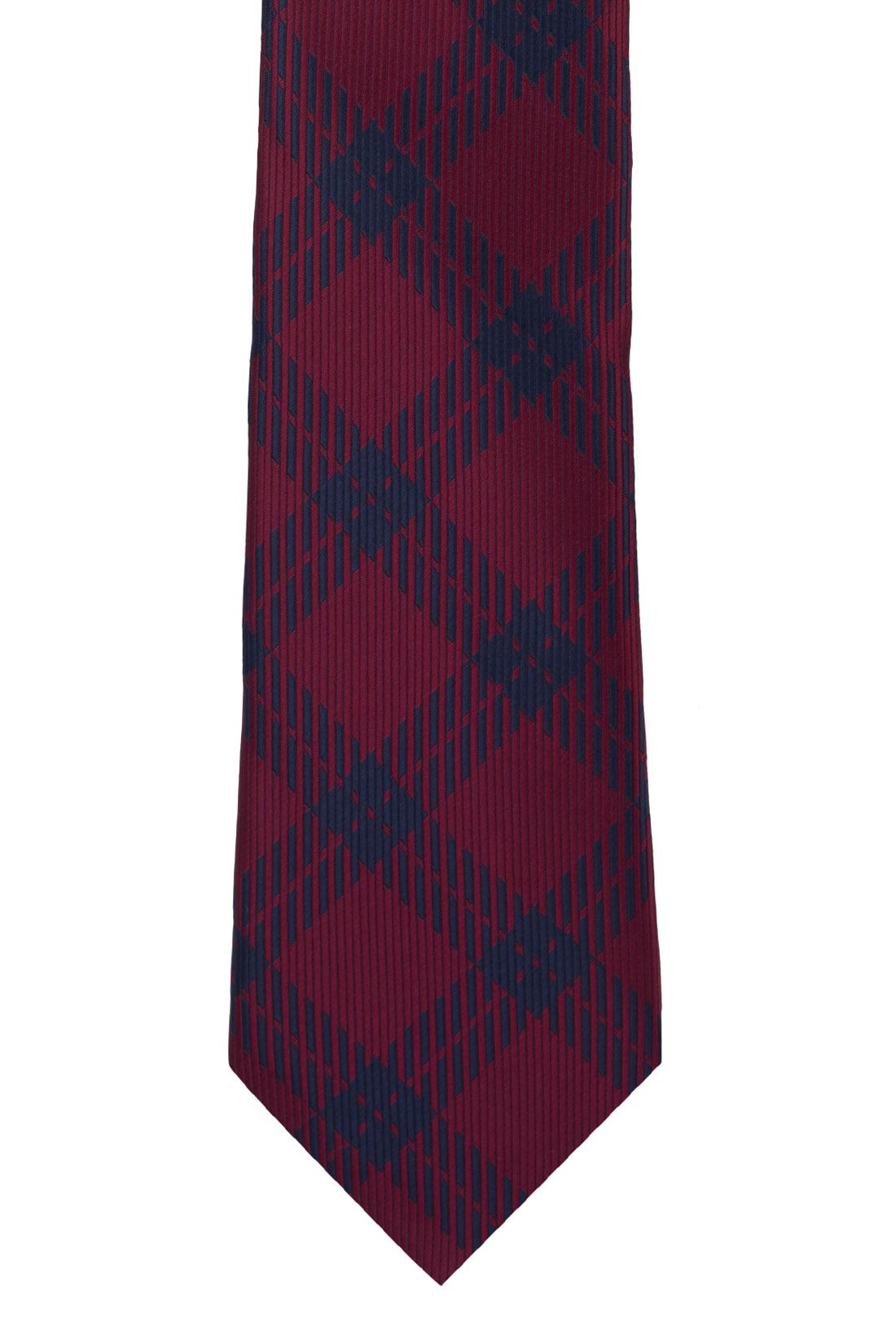 Red Checkered Silk Necktie for Men