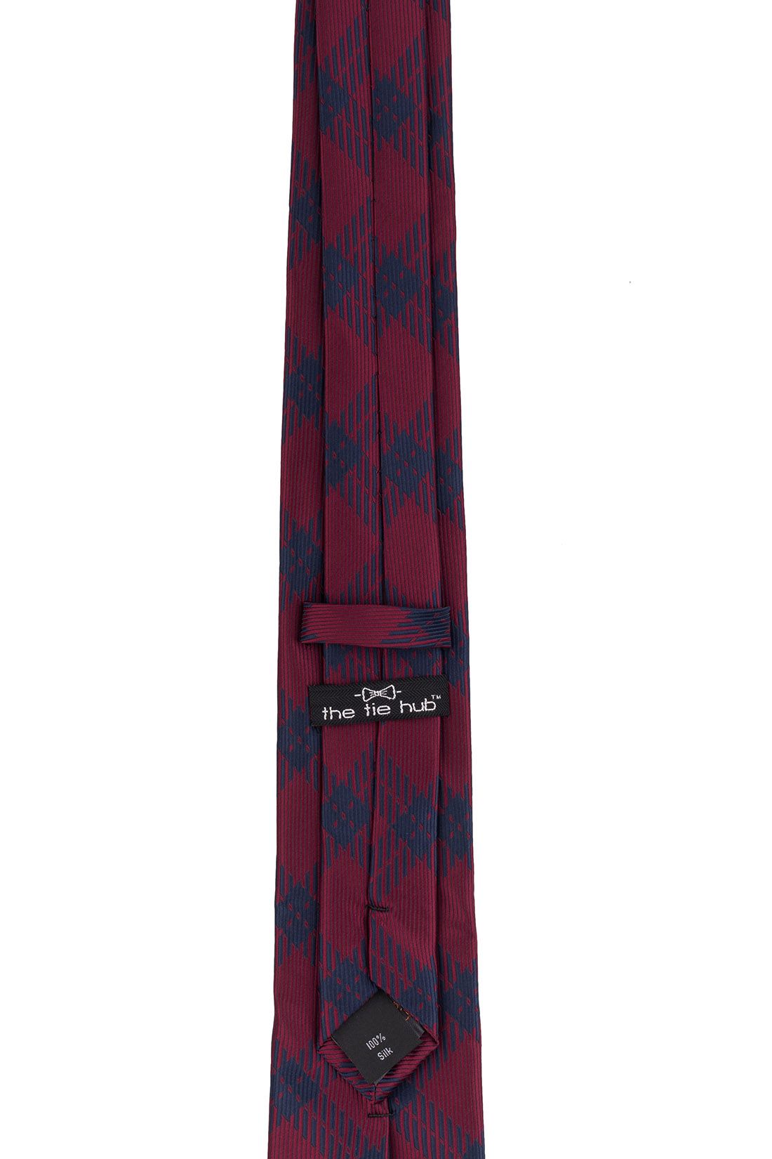 Red Checkered Silk Necktie for Men
