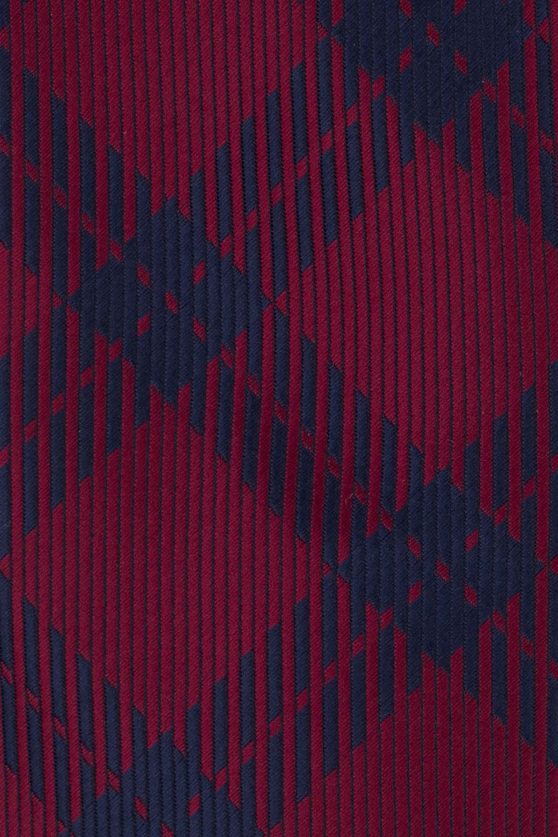 Red Checkered Silk Necktie for Men