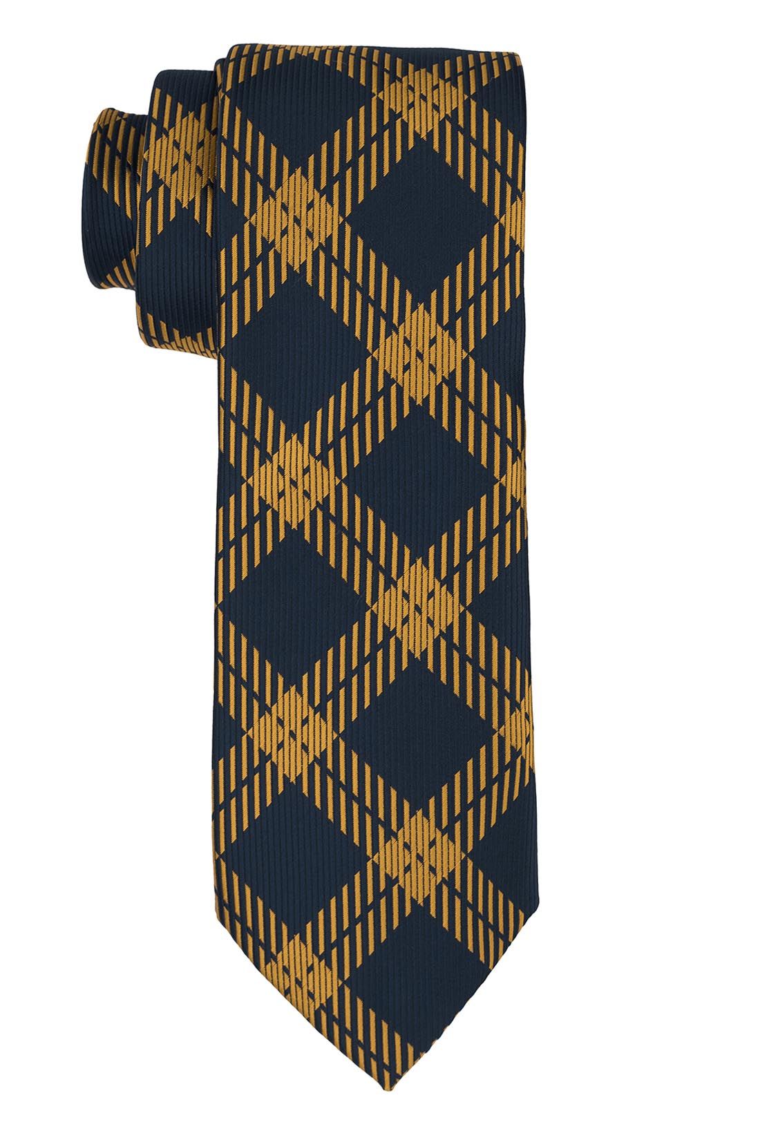 Blue Checkered Silk Necktie for Men