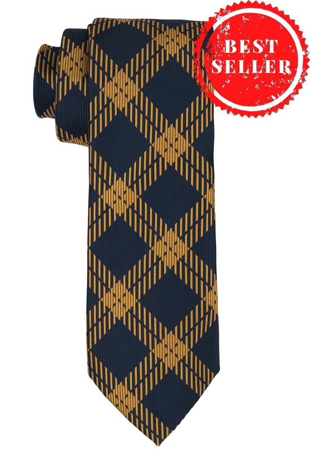 Blue Checkered Silk Necktie for Men