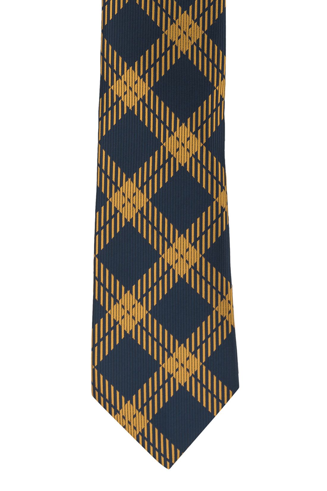 Blue Checkered Silk Necktie for Men