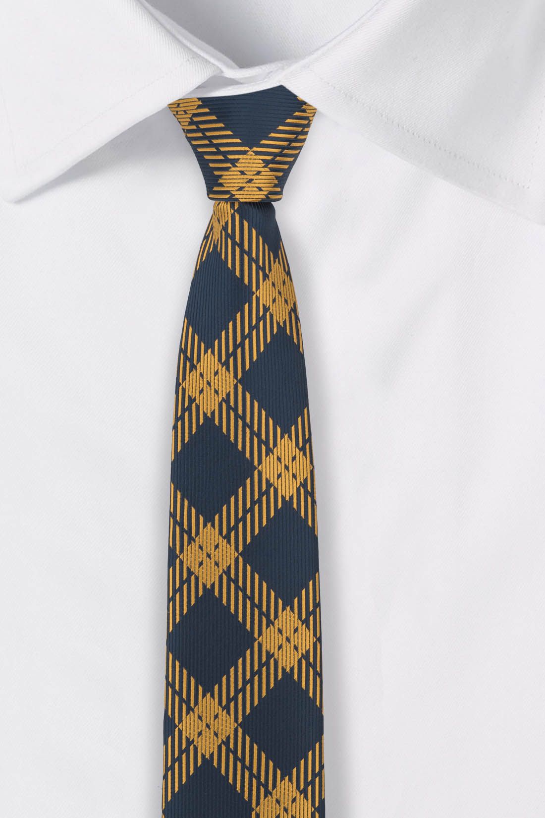 Blue Checkered Silk Necktie for Men