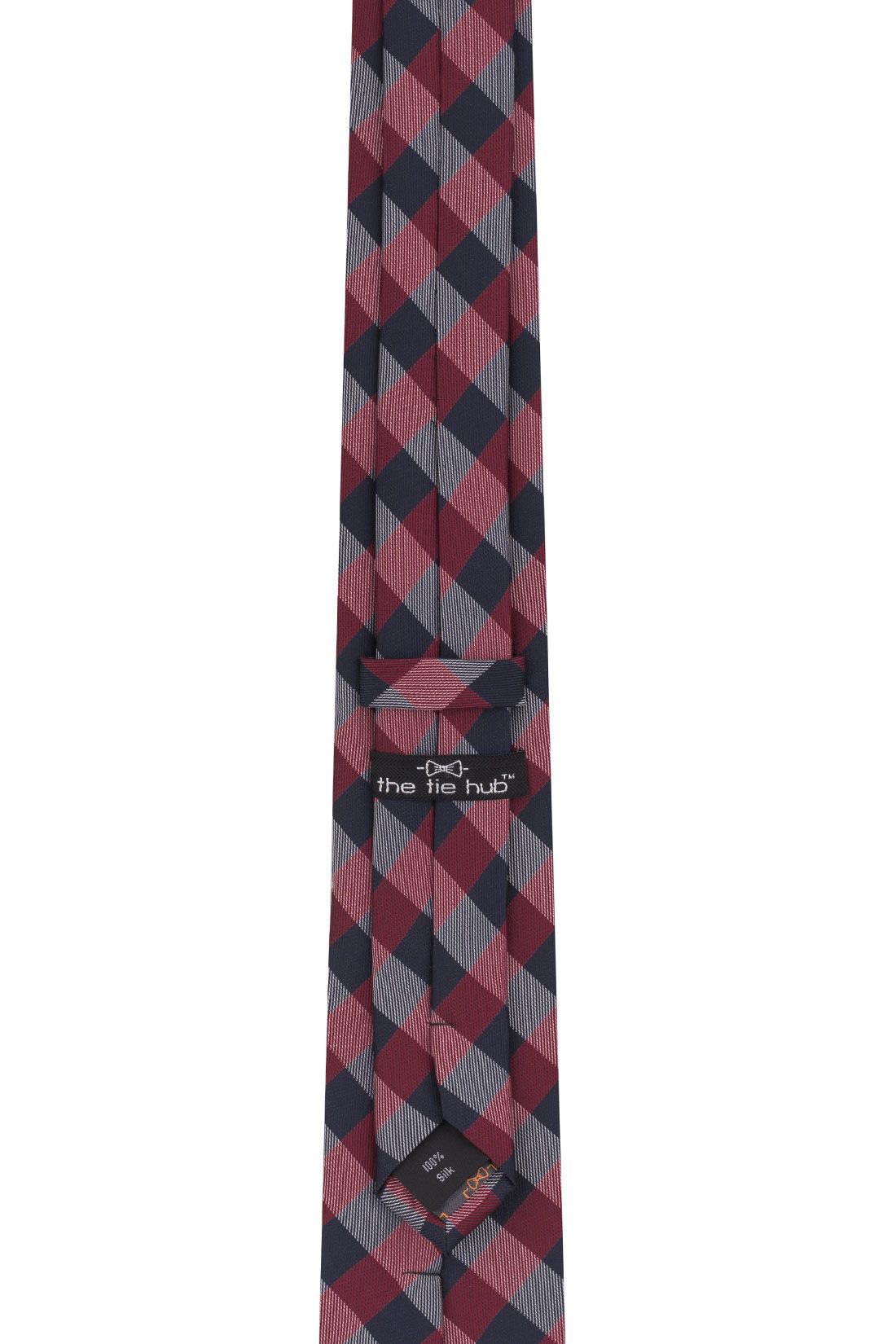 Pink Checkered Silk Necktie for Men